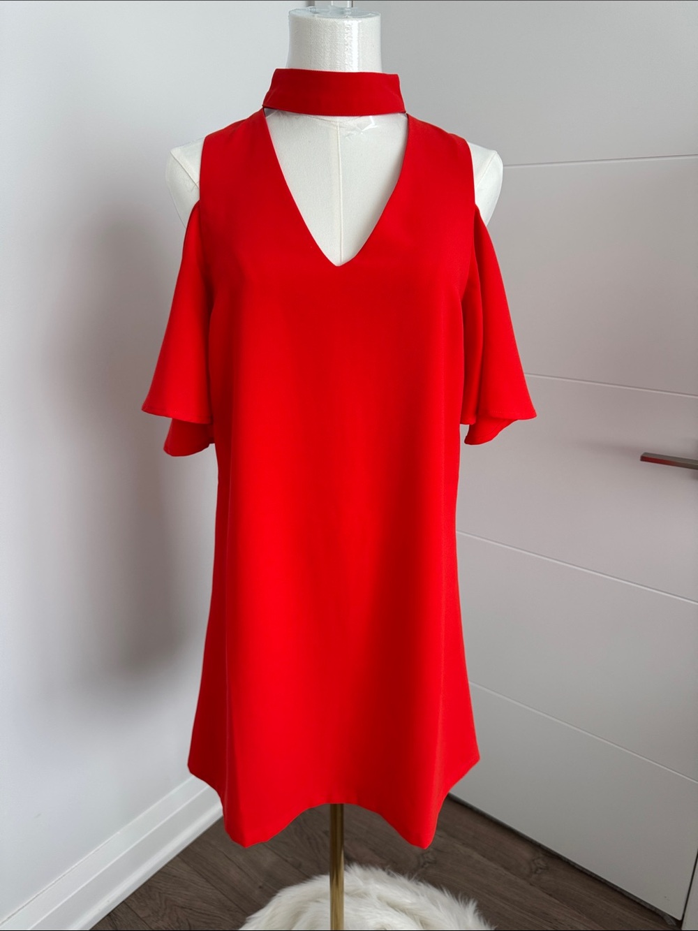 Design Lab - choker off shoulder flare dress